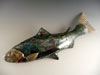 Raku Salmon Wall Sculpture. 16" Long with an Opening on the Back for Hanging.
